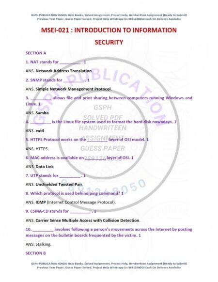 IGNOU MSEI-021 Previous Year Solved Question Paper English Medium (DEC 2020)