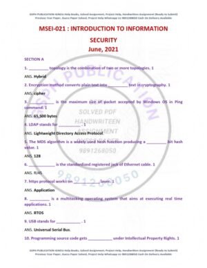 IGNOU MSEI-021 Previous Year Solved Question Paper English Medium (JUNE 2021)