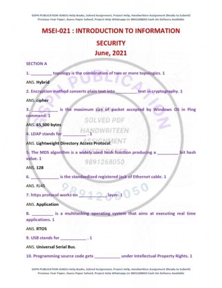 IGNOU MSEI-021 Previous Year Solved Question Paper English Medium (JUNE 2021)