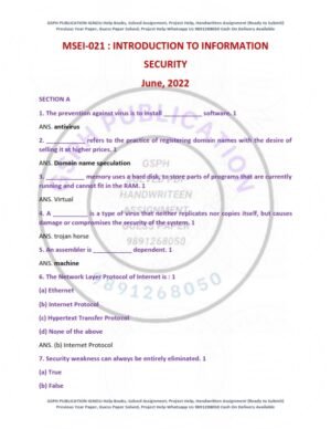 IGNOU MSEI-021 Previous Year Solved Question Paper English Medium (JUNE 2022)
