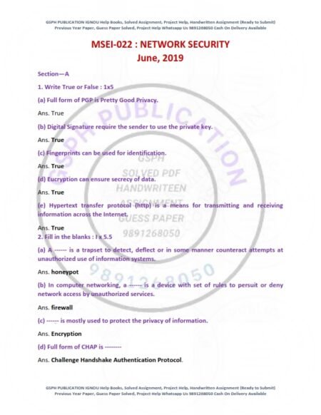 IGNOU MSEI-022 Previous Year Solved Question Paper English Medium (JUNE 2019)
