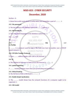 IGNOU MSEI-023 Previous Year Solved Question Paper English Medium (DEC 2020)