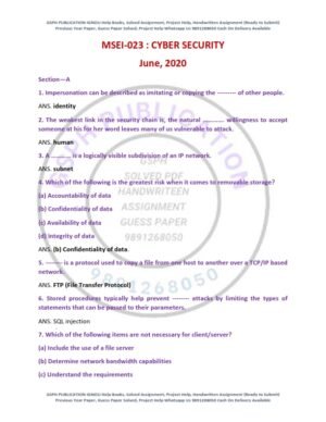 IGNOU MSEI-023 Previous Year Solved Question Paper English Medium (JUNE 2020)
