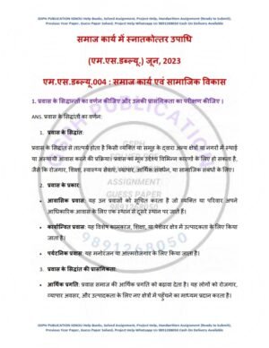 IGNOU MSW-004 Previous Year Solved Question Paper Hindi Medium (JUNE 2023)