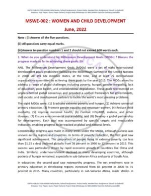 IGNOU MSWE-02 Previous Year Solved Question Paper English Medium (JUNE 2022)
