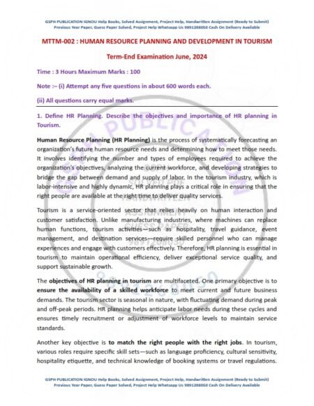 IGNOU MTTM-002 Previous Year Solved Question Paper English Medium (JUNE 2024)