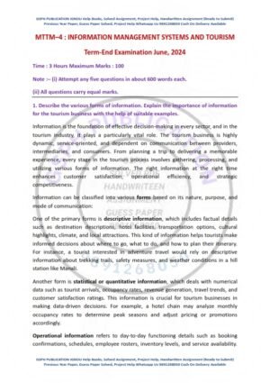 IGNOU MTTM-004 Previous Year Solved Question Paper English Medium (JUNE 2024)