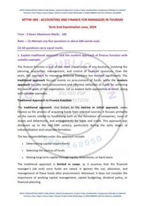 IGNOU MTTM-005 Previous Year Solved Question Paper English Medium (JUNE 2024)