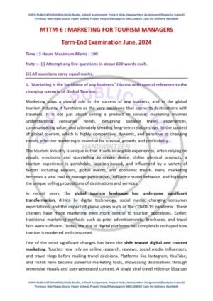 IGNOU MTTM-006 Previous Year Solved Question Paper English Medium (JUNE 2024)