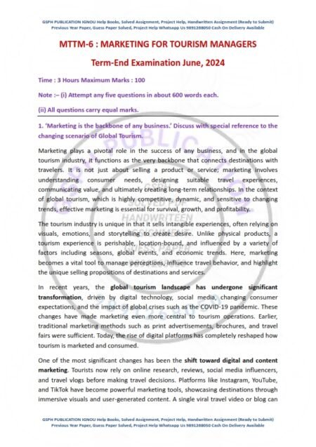 IGNOU MTTM-006 Previous Year Solved Question Paper English Medium (JUNE 2024)