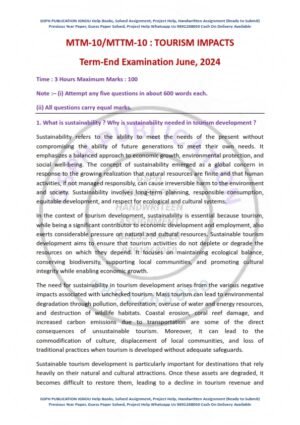 IGNOU MTTM-010 Previous Year Solved Question Paper English Medium (JUNE 2024)