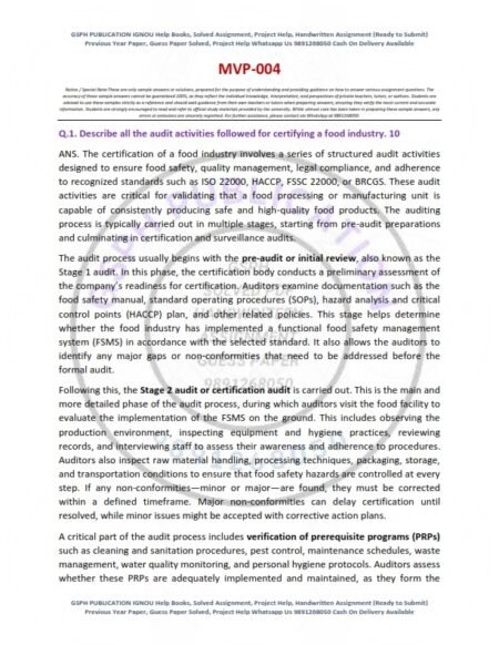 IGNOU MVP-004 Solved Assignment 2025 English Medium