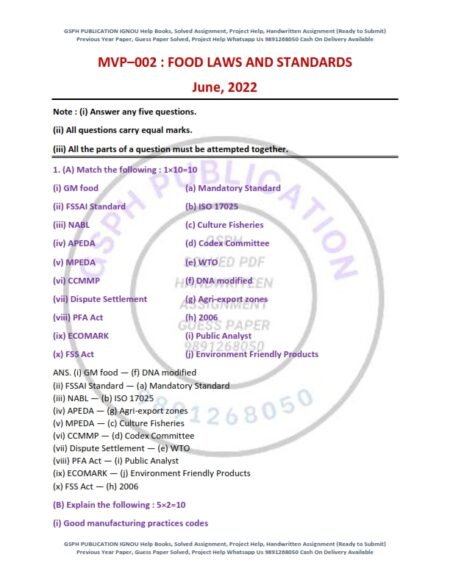 IGNOU MVP-02 Previous Year Solved Question Paper English Medium (JUNE 2022)