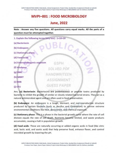 IGNOU MVPI-01 Previous Year Solved Question Paper English Medium (JUNE 2022)