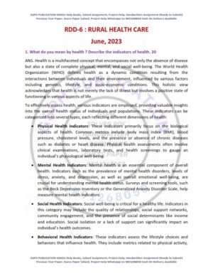 IGNOU RDD-06 Previous Year Solved Question Paper English Medium (June 2023)