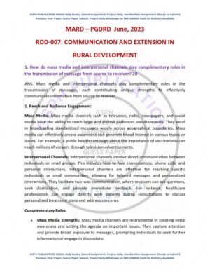 IGNOU RDD-07 Previous Year Solved Question Paper English Medium (June 2023)