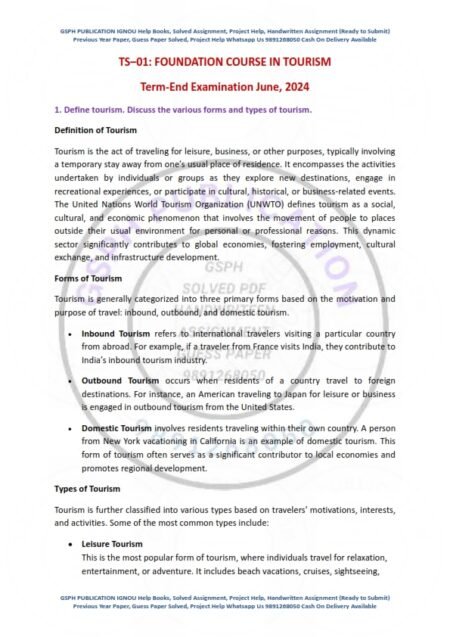 IGNOU TS-01 Previous Year Solved Question Paper English Medium (JUNE 2024)