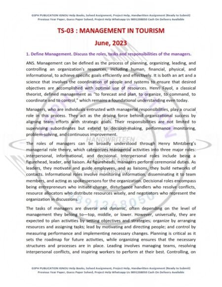 IGNOU TS-03 Previous Year Solved Question Paper English Medium (JUNE 2023)