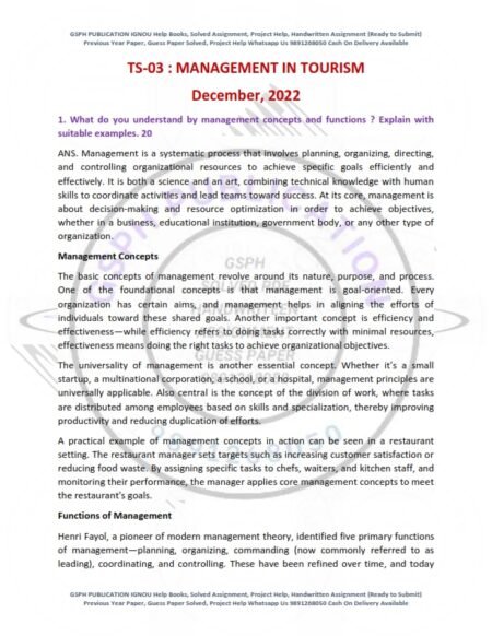IGNOU TS-03 Previous Year Solved Question Paper English Medium (DEC 2022)