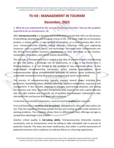 IGNOU TS-03 Previous Year Solved Question Paper English Medium (DEC 2023)