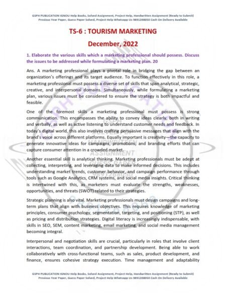 IGNOU TS-06 Previous Year Solved Question Paper English Medium (DEC 2022)