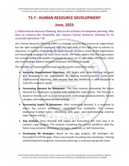 IGNOU TS-07 Previous Year Solved Question Paper English Medium (JUNE 2023)