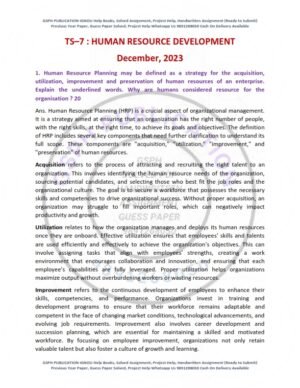 IGNOU TS-07 Previous Year Solved Question Paper English Medium (DEC 2023)
