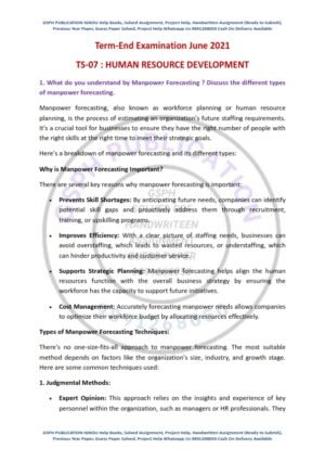 IGNOU TS-07 Previous Year Solved Question Paper English Medium (JUNE 2021)