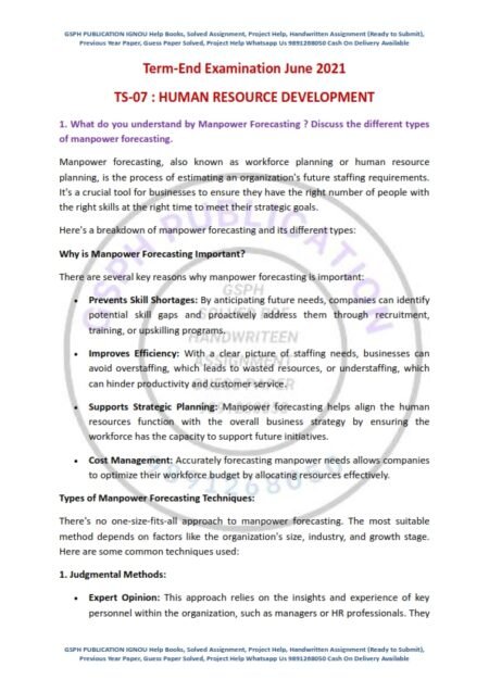 IGNOU TS-07 Previous Year Solved Question Paper English Medium (JUNE 2021)