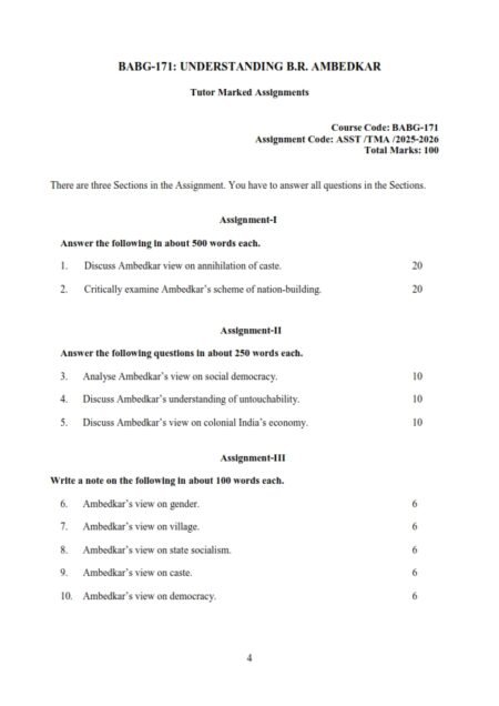 IGNOU BABG-171 Solved Assignment 2025-26 English Medium
