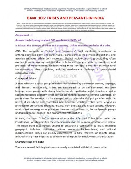 IGNOU BANC-105 Solved Assignment 2025-26 English Medium