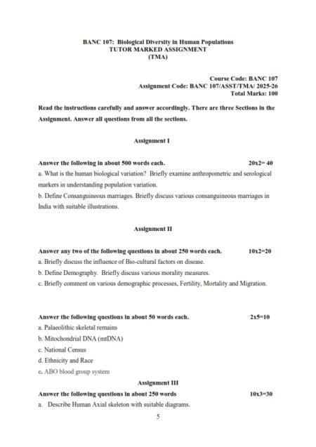 IGNOU BANC-107 Solved Assignment 2025-26 English Medium