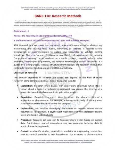 IGNOU BANC-110 Solved Assignment 2025-26 English Medium