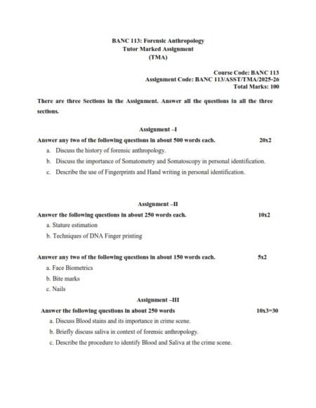 IGNOU BANC-113 Solved Assignment 2025-26 English Medium