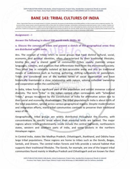 IGNOU BANE-143 Solved Assignment 2025-26 English Medium