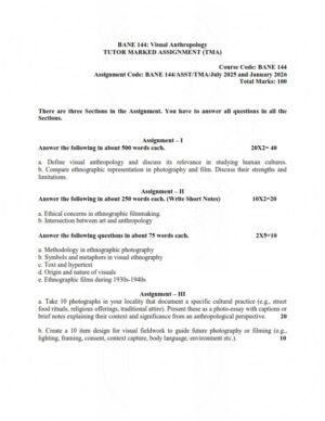 IGNOU BANE-144 Solved Assignment 2025-26 English Medium