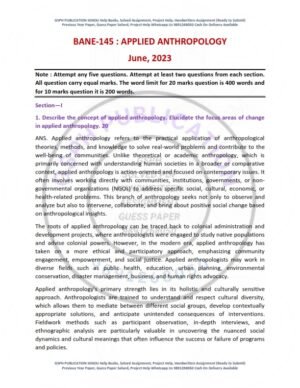 IGNOU BANE-145 Previous Year Solved Question Paper English Medium (JUNE 2023)