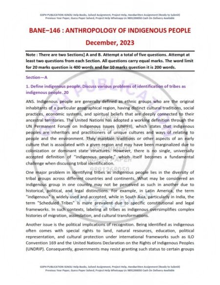 IGNOU BANE-146 Previous Year Solved Question Paper English Medium (DEC 2023)