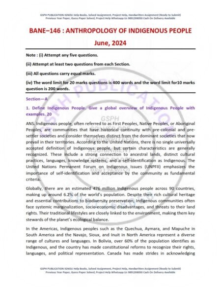 IGNOU BANE-146 Previous Year Solved Question Paper English Medium (JUNE 2024)