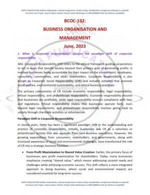 IGNOU BCOC-132 Previous Year Solved Question Paper English Medium (June 2023)