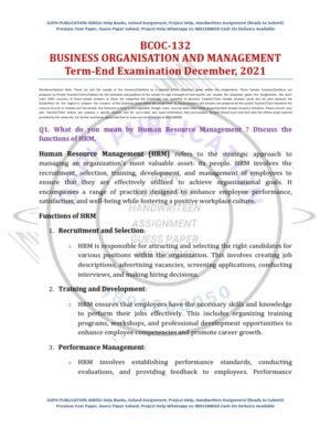 IGNOU BCOC-132 Previous Year Solved Question Paper English Medium (DEC 2021)