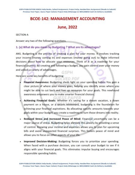 IGNOU BCOE-142 Previous Year Solved Question Paper English Medium (June 2022)