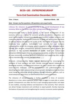 IGNOU BCOS-185 Previous Year Solved Question Paper English Medium (DEC 2023)