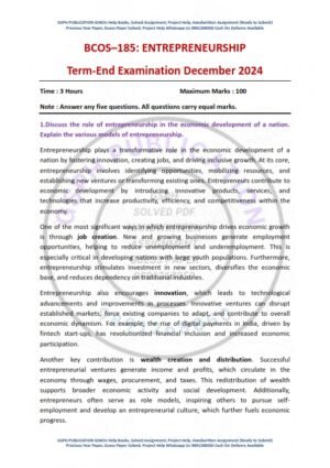 IGNOU BCOS-185 Previous Year Solved Question Paper English Medium (DEC 2024)