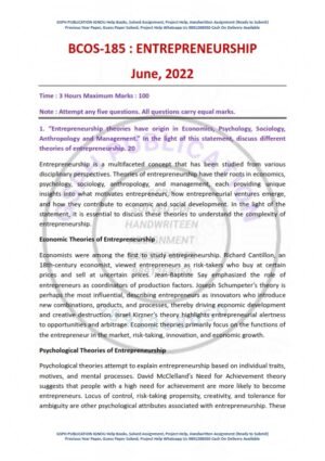 IGNOU BCOS-185 Previous Year Solved Question Paper English Medium (June 2022)