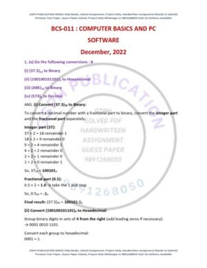 IGNOU BCS-11 Previous Year Solved Question Paper English Medium (Dec 2022)
