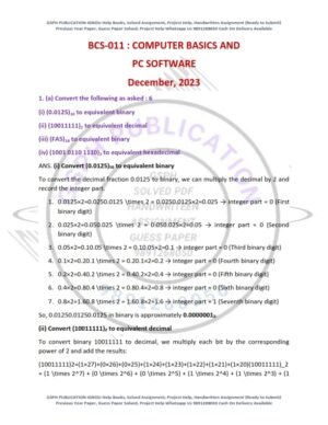 IGNOU BCS-11 Previous Year Solved Question Paper English Medium (Dec 2023)