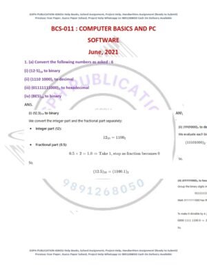 IGNOU BCS-11 Previous Year Solved Question Paper English Medium (June 2021)