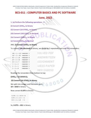 IGNOU BCS-11 Previous Year Solved Question Paper English Medium (June 2022)
