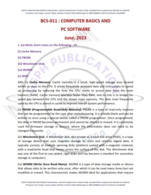 IGNOU BCS-11 Previous Year Solved Question Paper English Medium (June 2023)